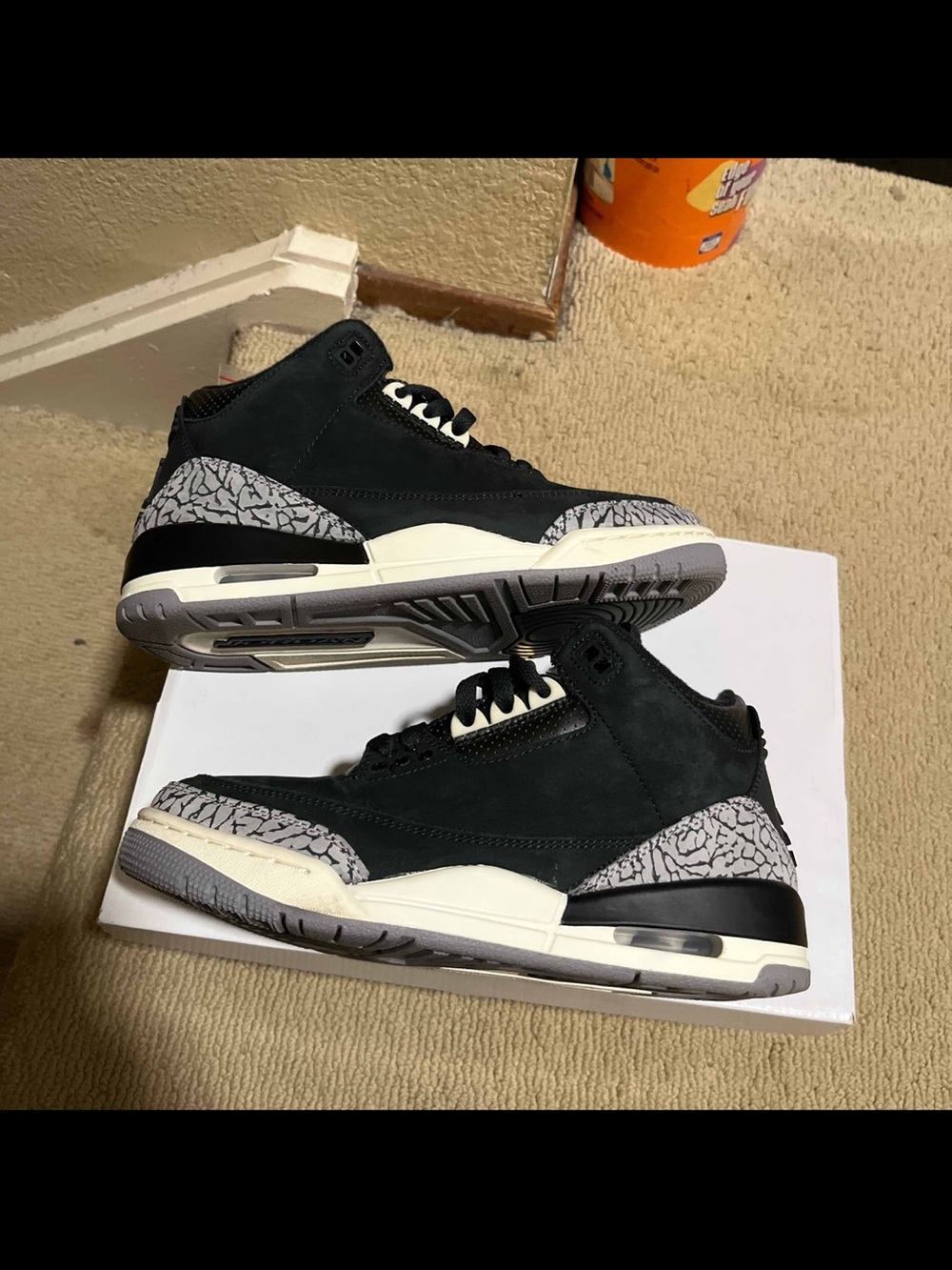 Nike Air Jordan (W) 3 Retro "OFF NOIR" 2023 - Size 7W - ck9246 001 Black Suede